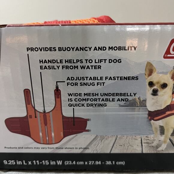 Coleman Dog‎ Life Jacket Vest for Flotation for Pool Boat Beach Lake Orange XS - Picture 5 of 7